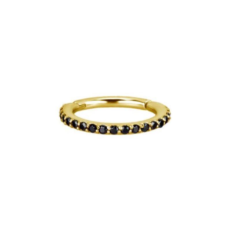 Stainless Steel Clicker Black Zirconia 1.2mm - Gold