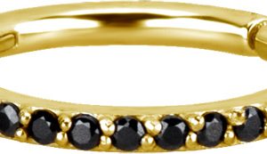 Stainless steel clicker gold 1,2 mm Black Zirconia