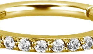 Stainless steel clicker gold 1 mm White Zirconia