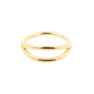 Nickel free stainless steel clicker Gold double hoop 1,2 mm