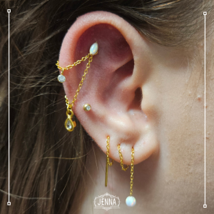 Titanium & opal ear styling