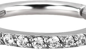 Stainless steel clicker silver 0,8 mm White Zirconia