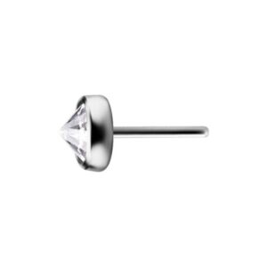 Titanium Threadless (round) Inverted Zirconia Attachment – Silver