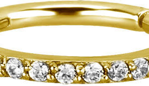 Stainless steel clicker gold 0,8 mm White Zirconia