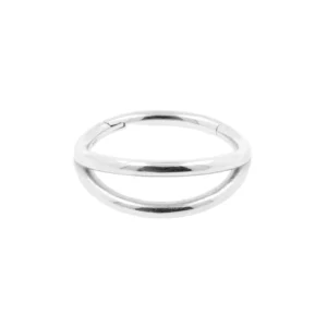 Nickel free Stainless steel clicker silver Double hoop 1,2 mm