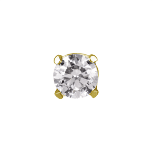 Titanium Threadless (round) Zirkonia Attachment – Gold