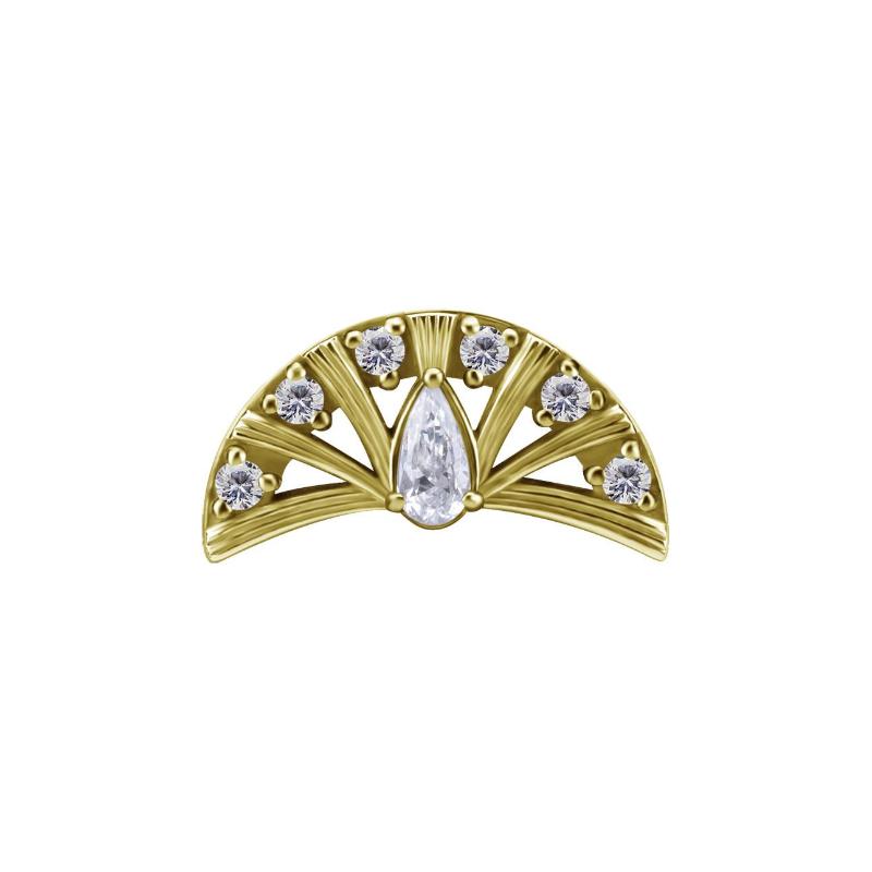 Titanium Threadless Zirconia Fan Attachment 12mm - Gold