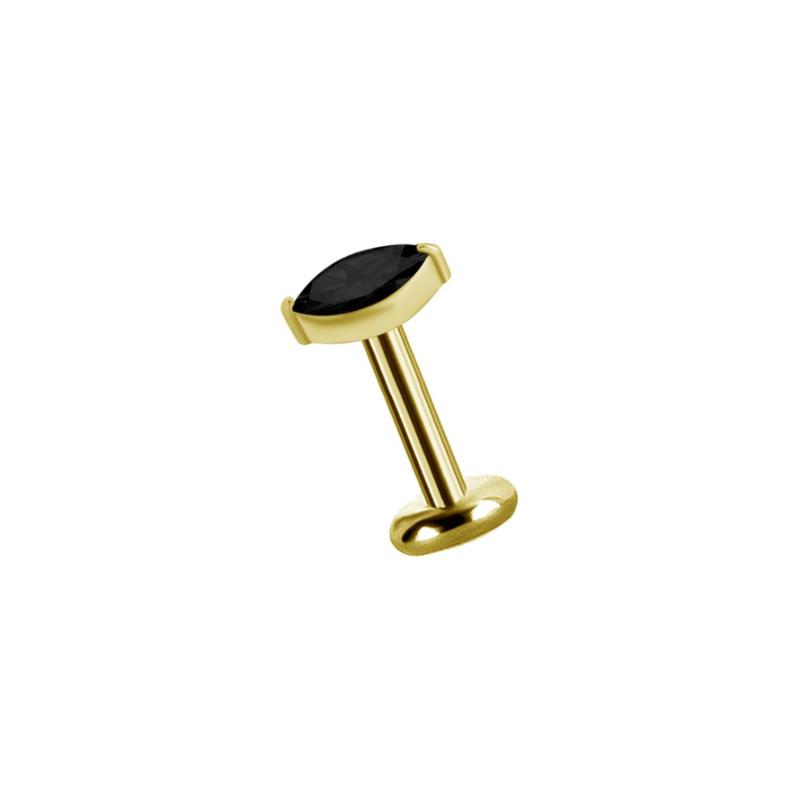 Titanium Threadless Zirconia Marquise Attachment - Gold - Afbeelding 6