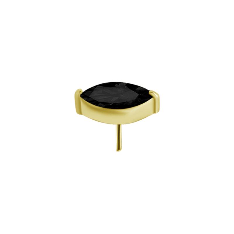 Titanium Threadless Zirconia Marquise Attachment - Gold - Afbeelding 5