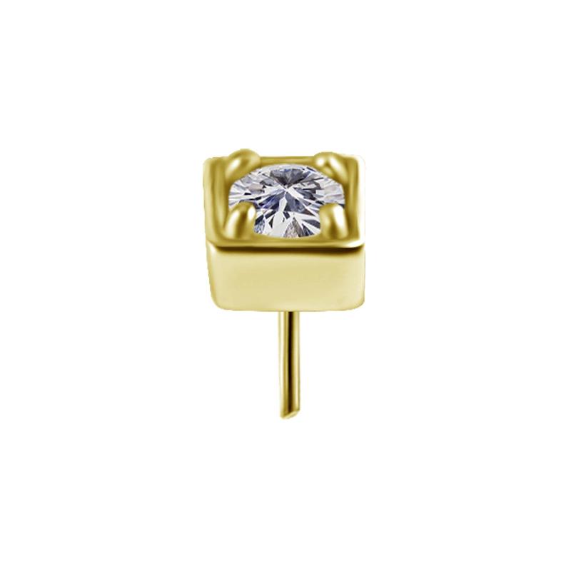 Titanium Threadless Zirconia Square Attachment 3mm - Gold - Afbeelding 2