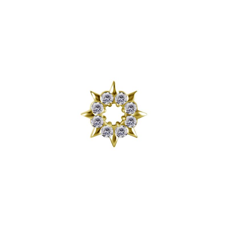 Titanium Threadless Zirconia Sun Attachment 8.5mm - Gold