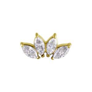 Titanium Threadless Zirconia Fan Attachment 8mm - Gold