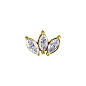 Titanium Threadless Zirconia Fan Attachment 6mm - Gold
