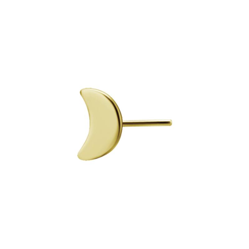 Titanium Threadless Plain Moon Attachment - Gold - Afbeelding 2