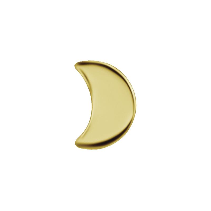 Titanium Threadless Plain Moon Attachment - Gold