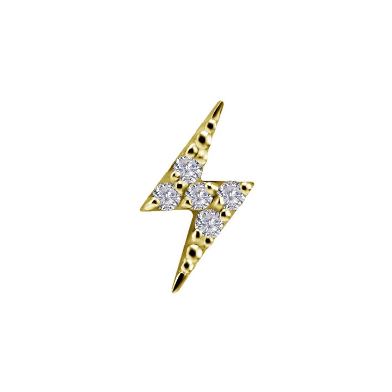 Titanium Threadless Zirconia Lightning Attachment 12mm - Gold