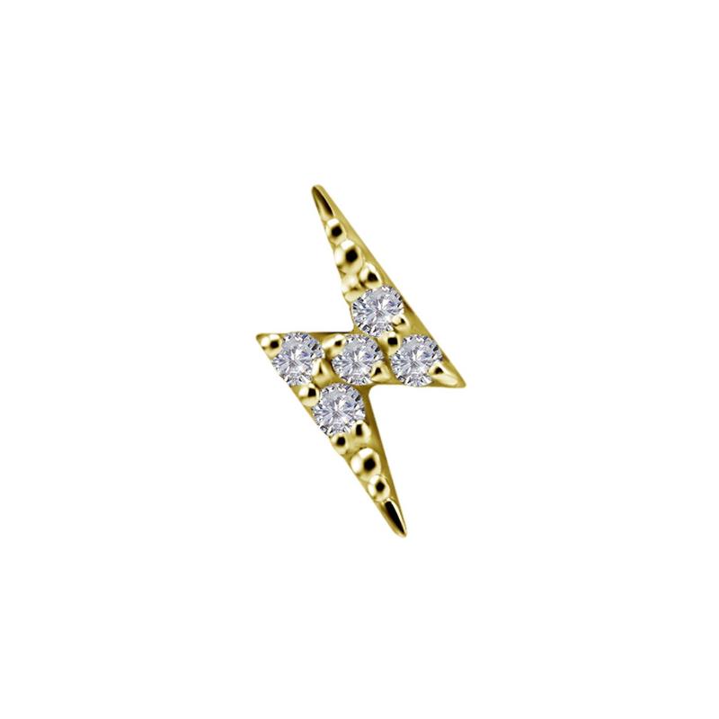Titanium Threadless Zirconia Lightning Attachment 12mm - Gold - Afbeelding 2