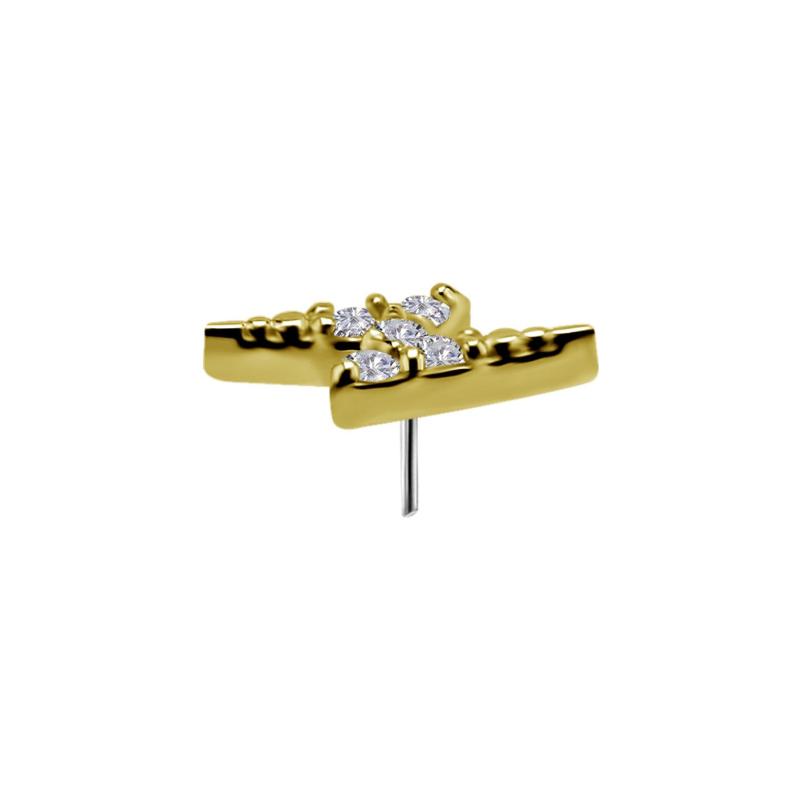 Titanium Threadless Zirconia Lightning Attachment 12mm - Gold - Afbeelding 4