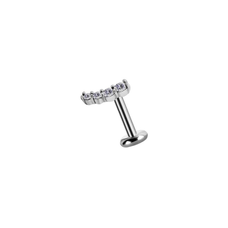 Titanium Threadless Zirconia Curved Attachment 8mm - Silver - Afbeelding 4