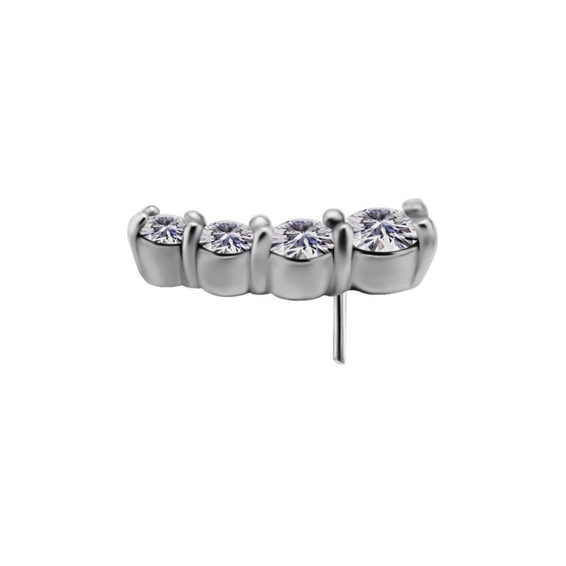 Titanium Threadless Zirconia Curved Attachment 8mm - Silver - Afbeelding 3