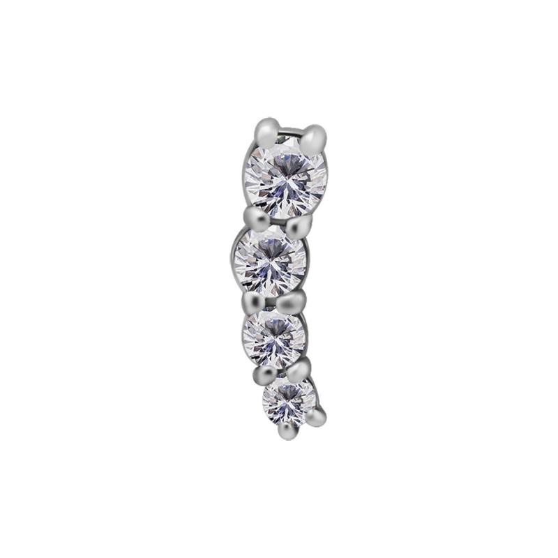 Titanium Threadless Zirconia Curved Attachment 8mm - Silver - Afbeelding 2