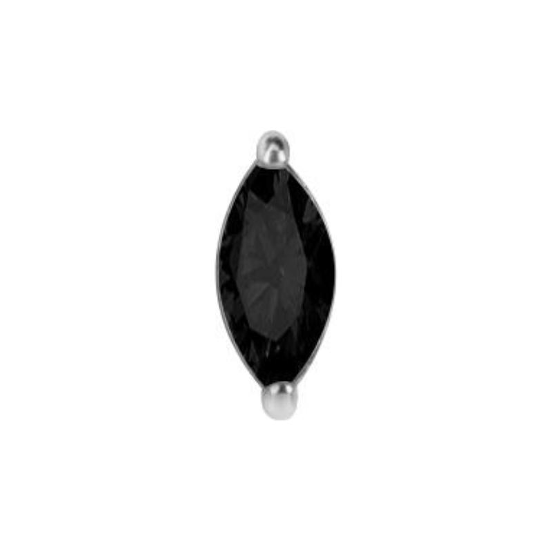Titanium Threadless Zirconia Marquise Attachment - Silver - Afbeelding 4