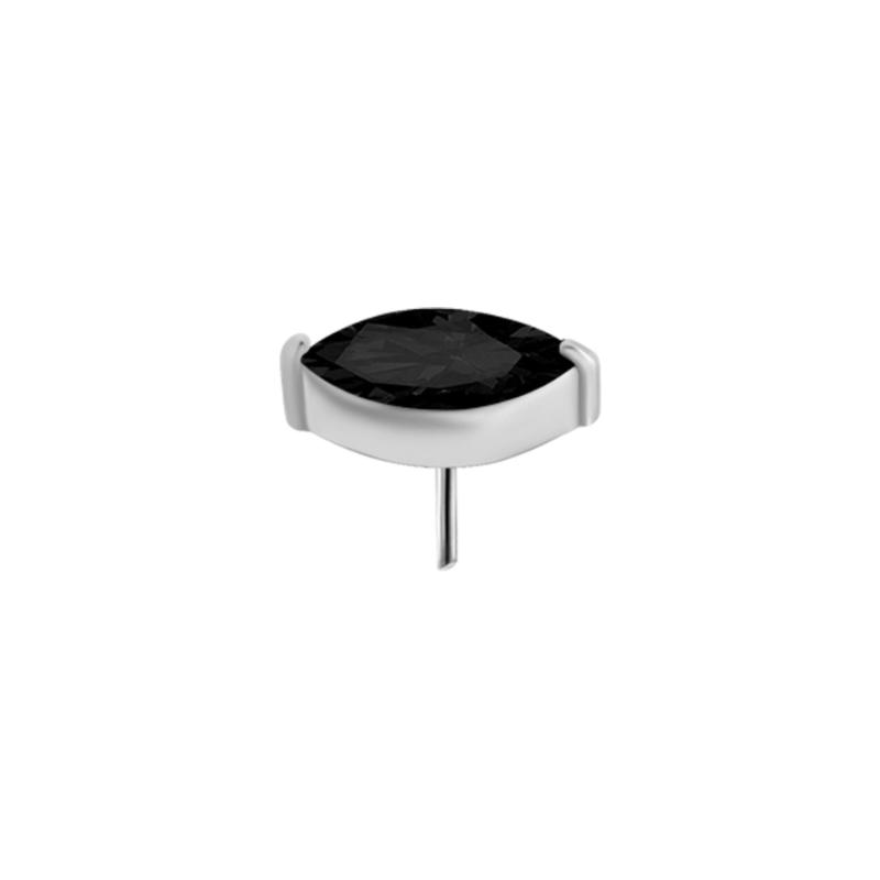 Titanium Threadless Zirconia Marquise Attachment - Silver - Afbeelding 5