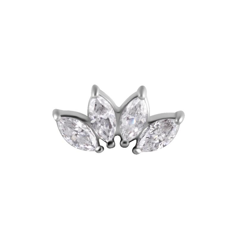 Titanium Threadless Zirconia Fan Attachment 8mm - Silver