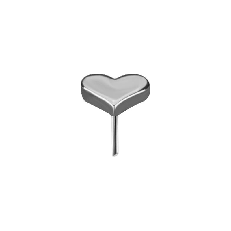 Titanium Threadless Plain Heart Attachment - Silver - Afbeelding 2