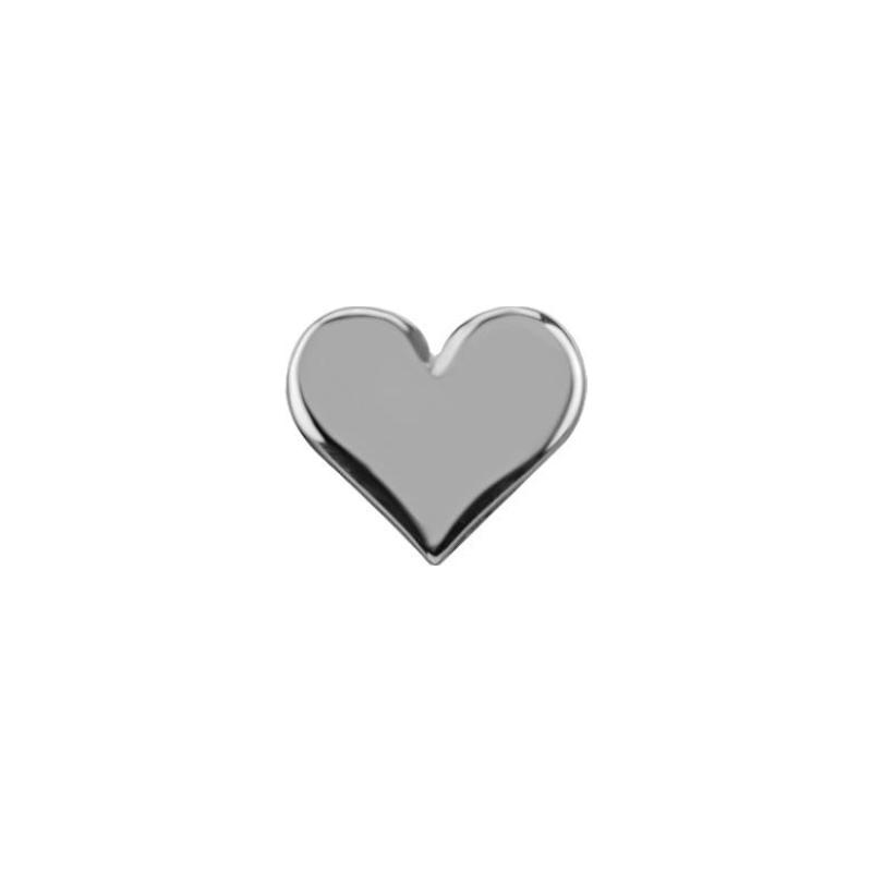 Titanium Threadless Plain Heart Attachment - Silver