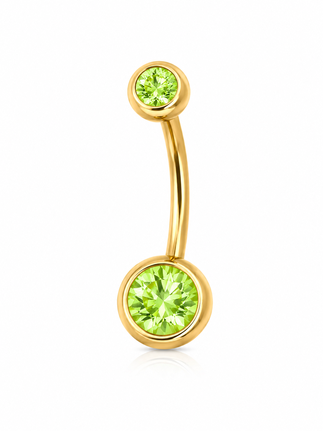 Stainless Steel Internally Threaded Banana Barbell with zicronia - Gold - Afbeelding 6