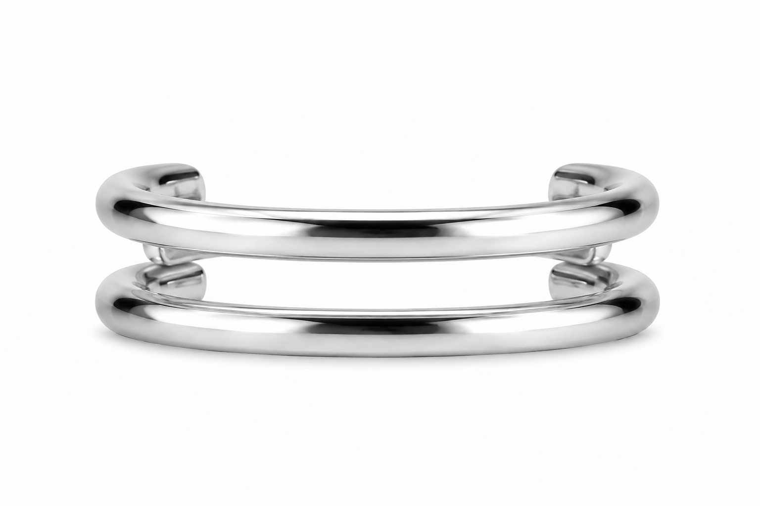 Nickel free Stainless steel clicker silver Double hoop 1,2 mm - Afbeelding 2