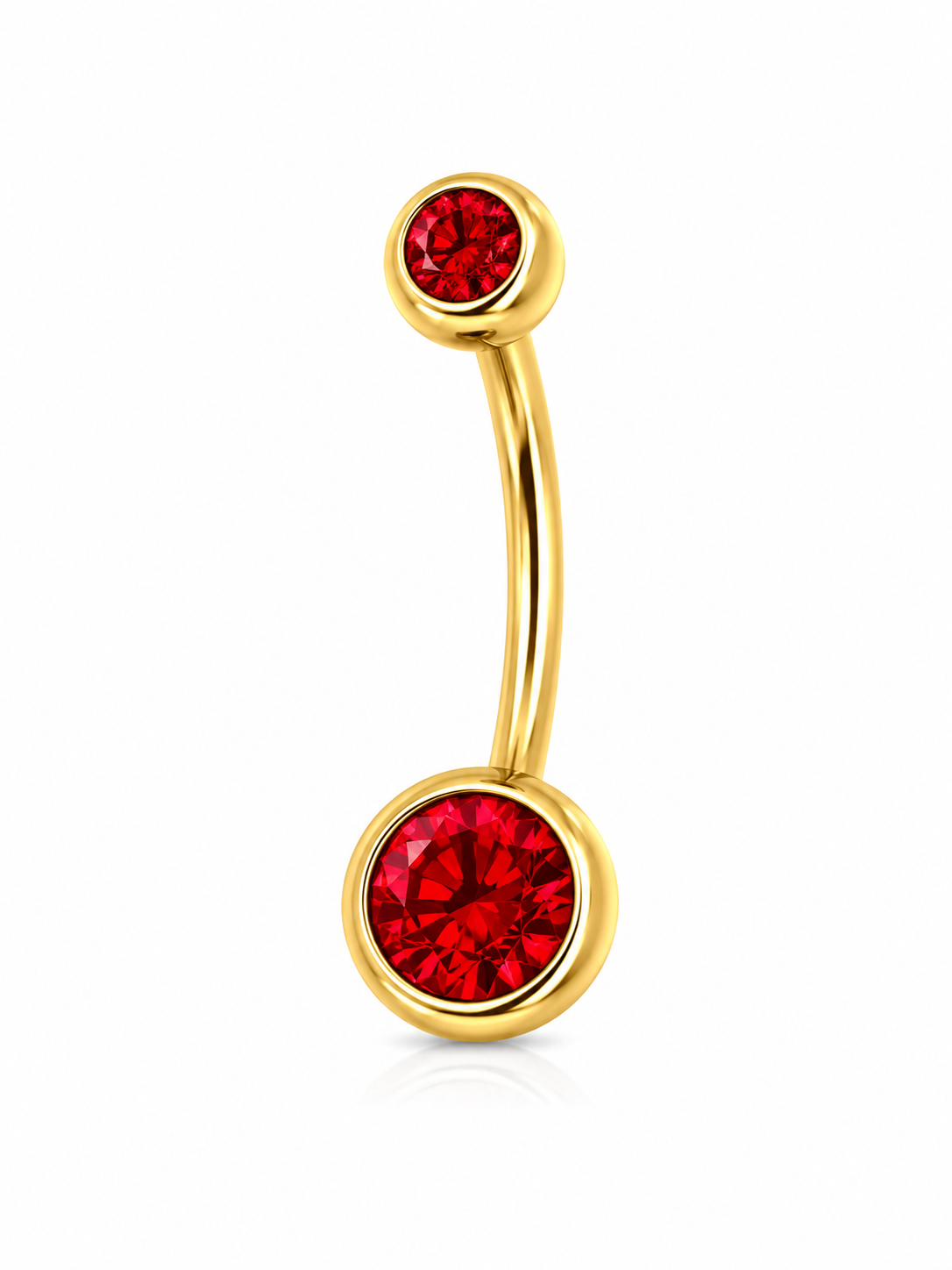 Stainless Steel Internally Threaded Banana Barbell with zicronia - Gold - Afbeelding 8