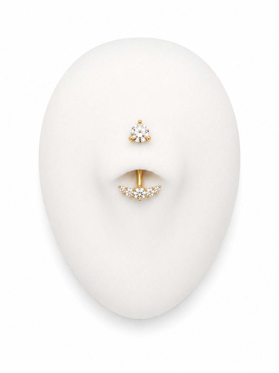 Stainless Steel Externally Threaded Banana Barbell with zicronia Arch - Gold - Afbeelding 2