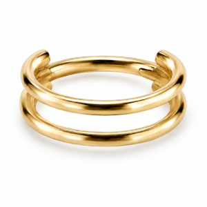 Nickel Free Stainless Steel Clicker Gold Double Hoop 1,2 mm