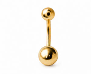 Titanium Internally Threaded Banana Barbell - Gold