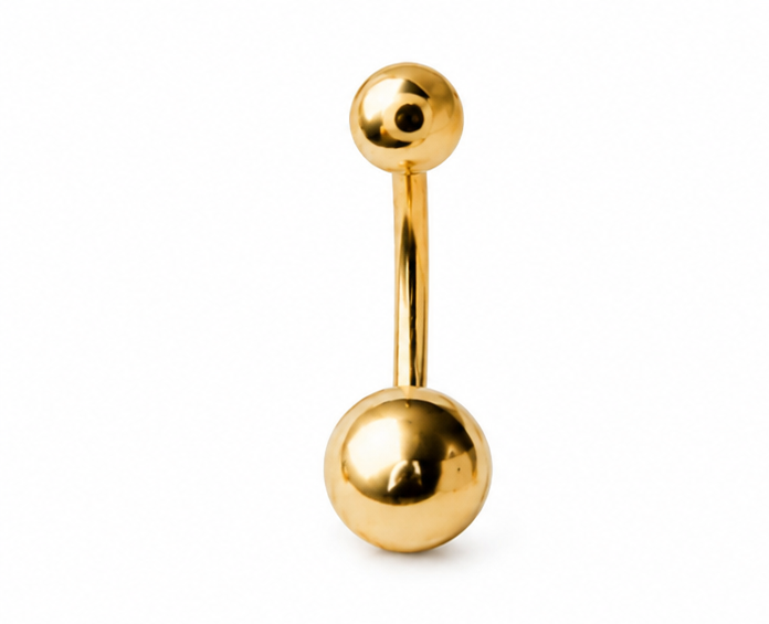Titanium Internally Threaded Banana Barbell - Gold