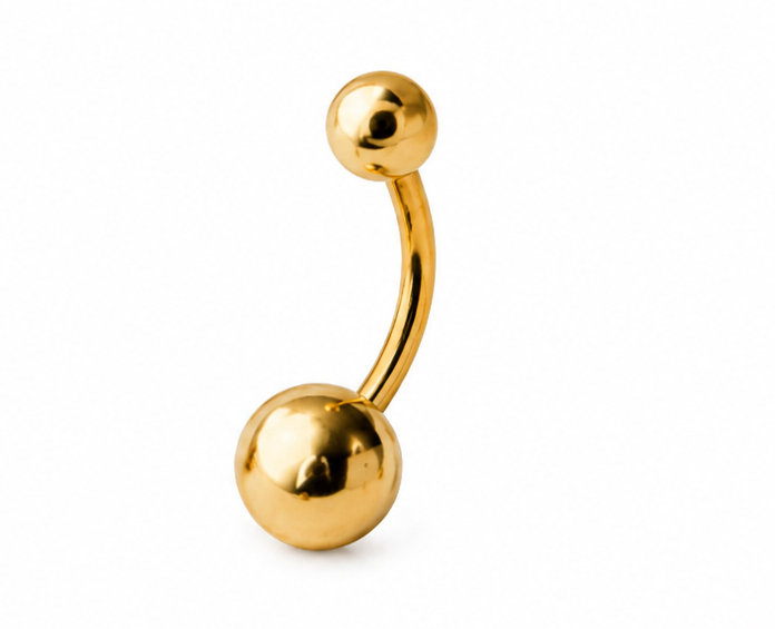 Titanium Internally Threaded Banana Barbell - Gold - Afbeelding 2