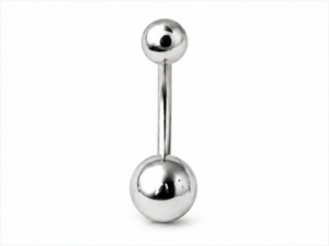 Titanium Internally Threaded Banana Barbell - Silver