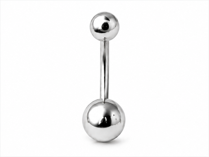 Titanium Internally Threaded Banana Barbell - Silver