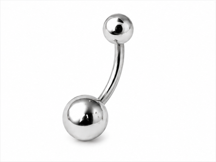 Titanium Internally Threaded Banana Barbell - Silver - Afbeelding 2