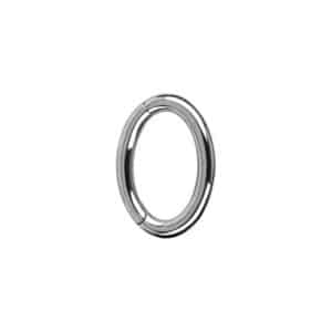 Nickle Free Oval Belly Clicker Rounded Profile - Silver