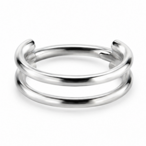 Nickel free Stainless steel clicker silver Double hoop 1,2 mm
