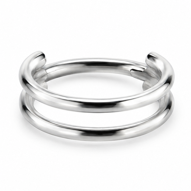Nickel free Stainless steel clicker silver Double hoop 1,2 mm