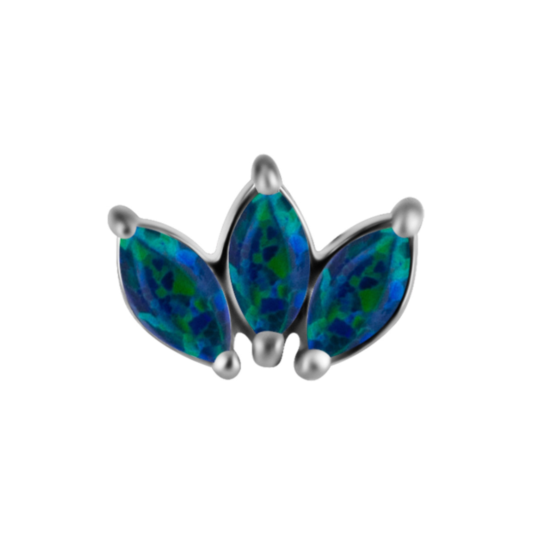 Titanium Threadless Opal Fan Attachment - Silver - Afbeelding 3