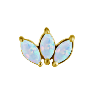 Titanium Threadless Opal Fan Attachment - Gold