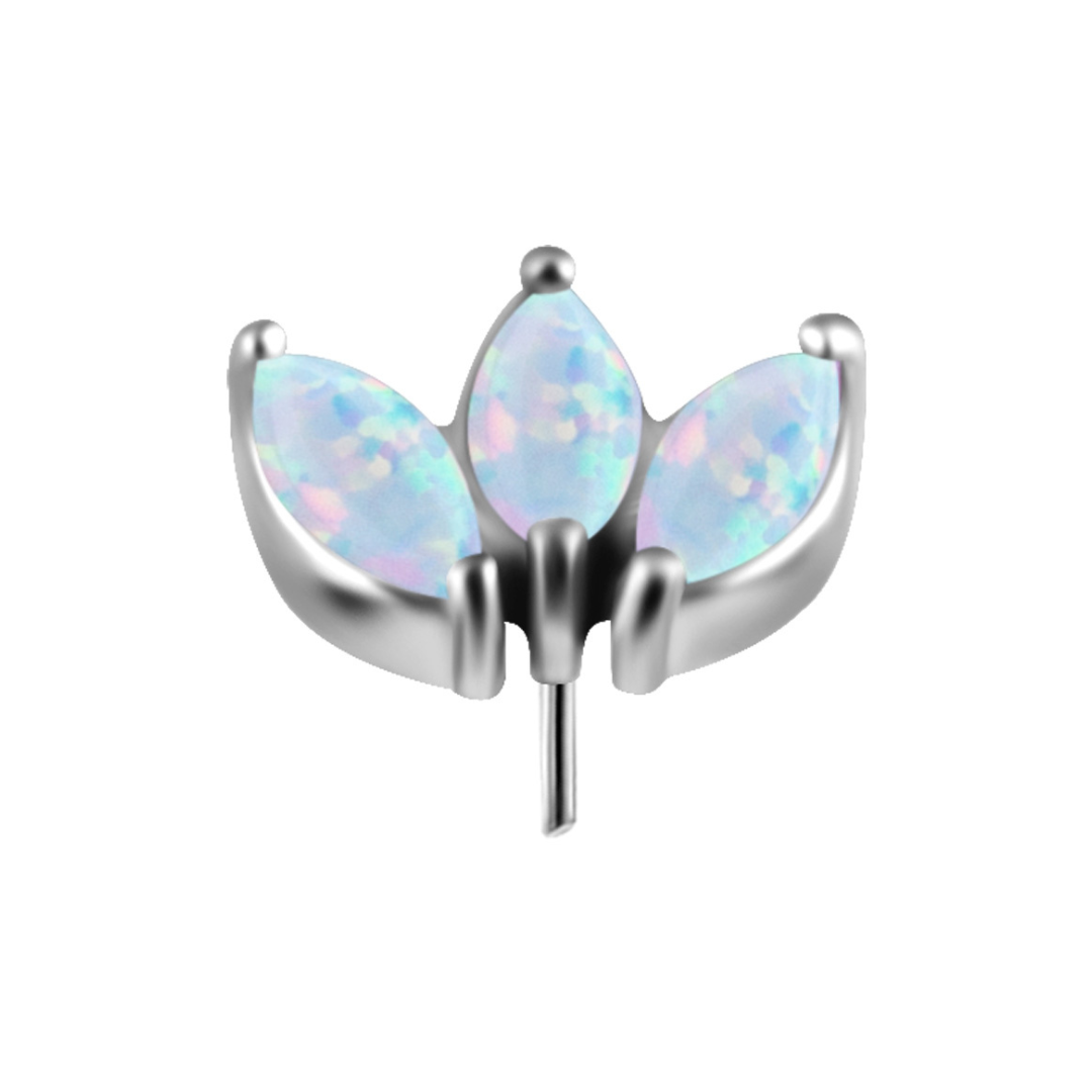 Titanium Threadless Opal Fan Attachment - Silver - Afbeelding 6