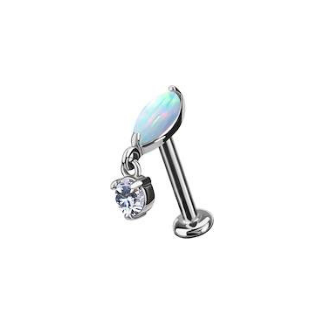 Titanium Threadless Opal Attachment - Silver - Afbeelding 6