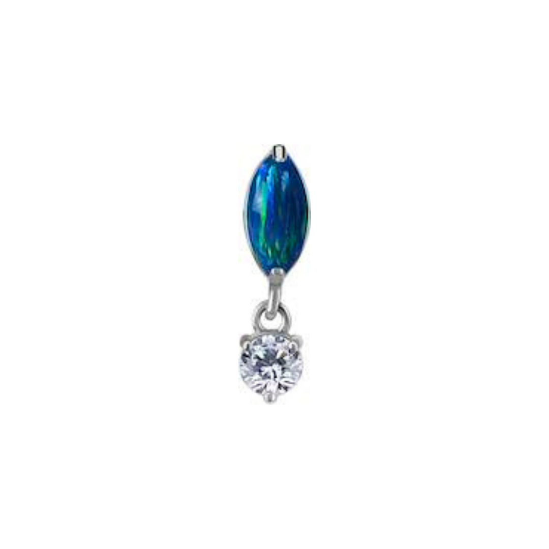 Titanium Threadless Opal Attachment - Silver - Afbeelding 3