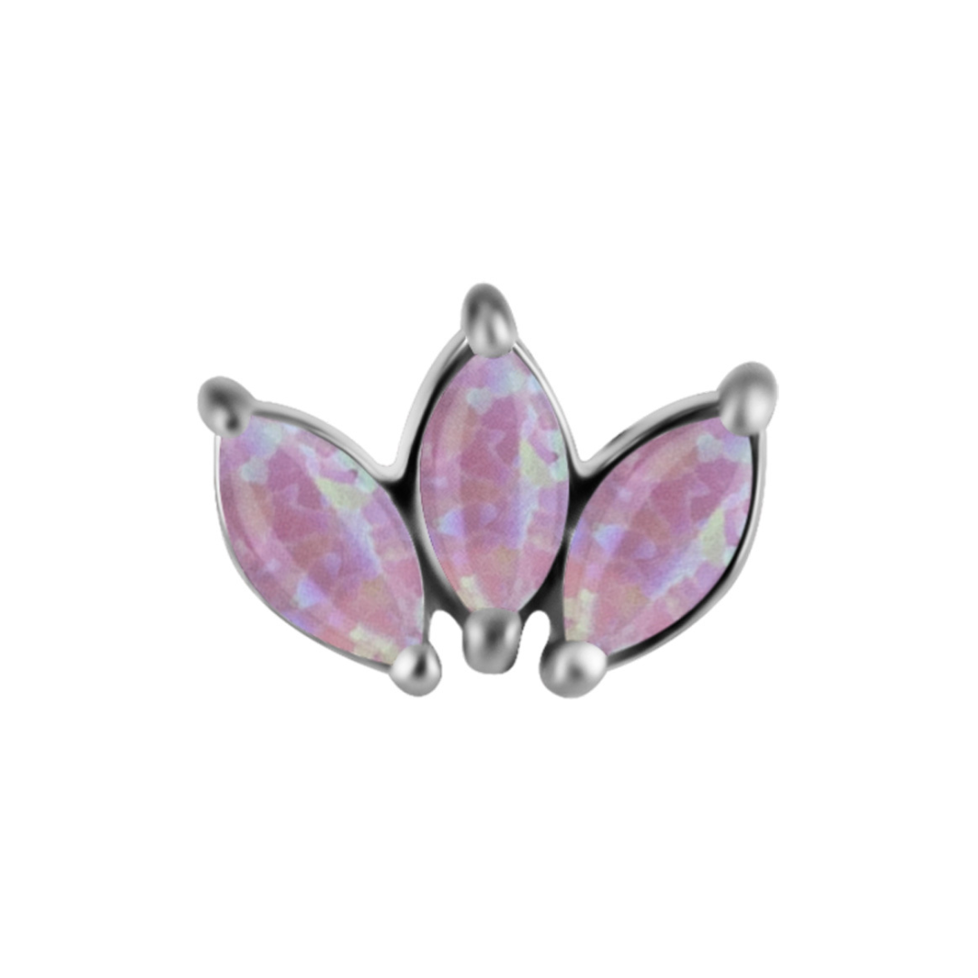 Titanium Threadless Opal Fan Attachment - Silver - Afbeelding 2